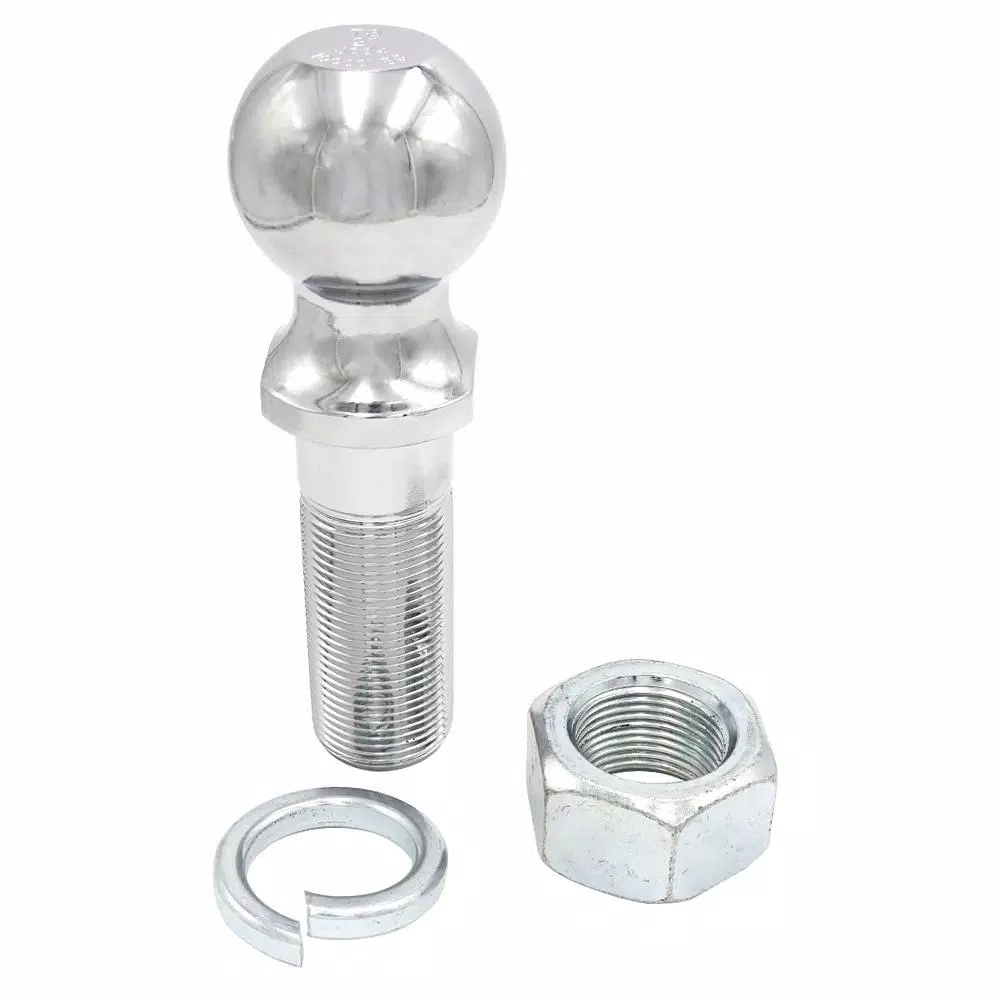 TowSmart 2 in. Chrome Hitch Ball, 10,000 lb. Capacity, 1.25 in. Shank Diameter