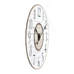 3R Studios White Distressed Wood Slat Wall Clock, 36 in. Oversized Round Rustic Analog Clock thumbnail 2
