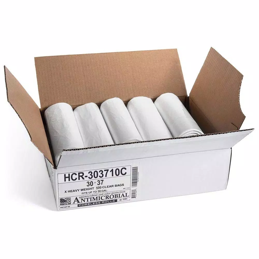 Unbranded HCR 20 Gallon Clear High Density Trash Bags, 0.32 Mil, 500 Count