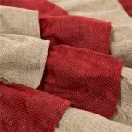 Glitzhome 48 in. Faux Burlap Christmas Tree Skirt - Red and Brown Striped Holiday Decor thumbnail 4