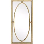 StyleWell Medium Rectangle Gold Antiqued Classic Accent Mirror, 14 in. x 29.9 in. thumbnail 1