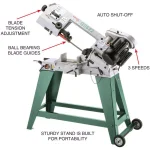 Grizzly Industrial 4-1/2 in. Metal-Cutting Horizontal Bandsaw with Vertical Attachment, 3-Speed, 3/4 HP, 110V thumbnail 4