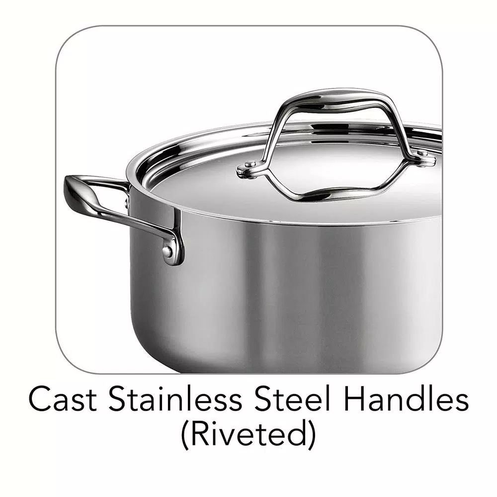 Tramontina Gourmet 5 Qt. Tri-Ply Clad Stainless Steel Round Dutch Oven with Lid