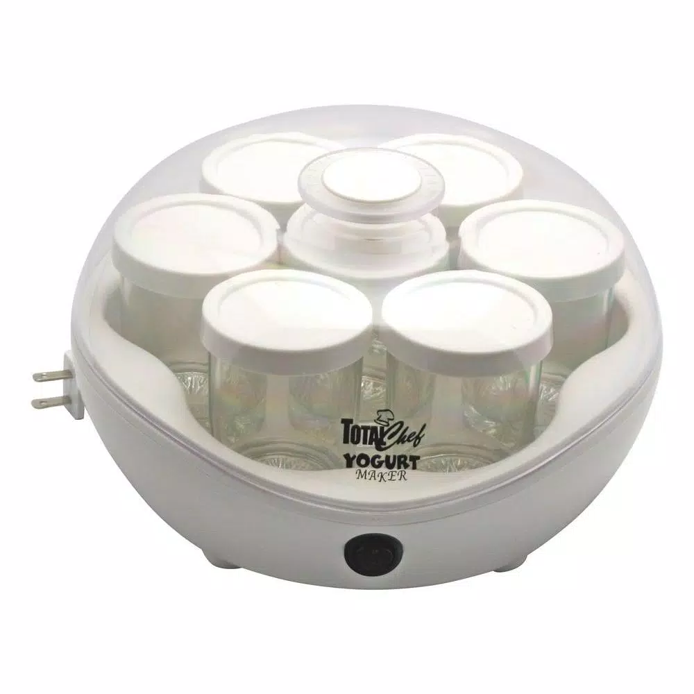 Total Chef 42 oz. Yogurt Maker with 7 Glass Containers, White