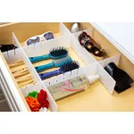 Unbranded White Plastic Drawer Organizer Divider, Customizable Compartments for Office and Home thumbnail 2