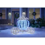 Home Accents Holiday 4 ft. LED Twinkling Carriage Yard Decoration - Silver Holiday Display thumbnail 3