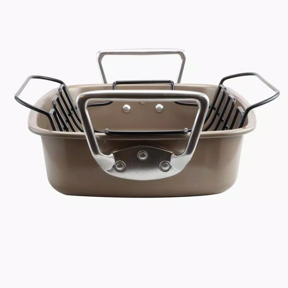 Gibson Home Harvest 2-Piece Nonstick Turkey Roaster with Rack, 32 qt.