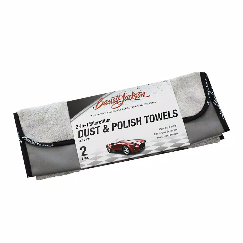 Barrett-Jackson Car Wax and Polish Kit with Applicators, Detailing Towels, and Wash Mitt