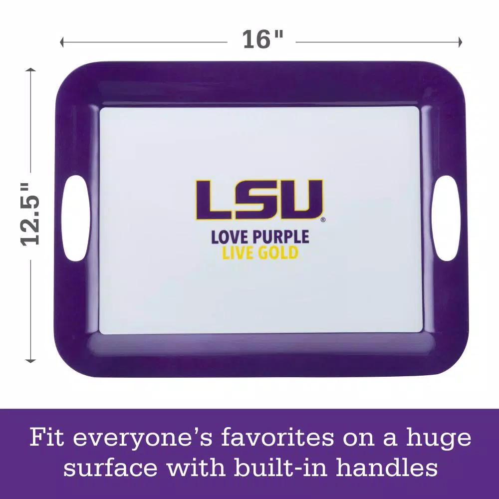 College Kitchen Collection LSU Tigers Serve 'n Score Party Platter, 16 x 12.5 Inch, Purple