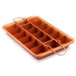 Gotham Steel Brooklyn Brownie Non-Stick Copper Baking Pan with Built-in Slicer, 18-Brownie Capacity thumbnail 1