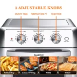 Boyel Living 19 Qt. Silver Stainless Steel Air Fryer Toaster Oven with 1500W Power, Roast, Bake, Broil & Reheat thumbnail 6