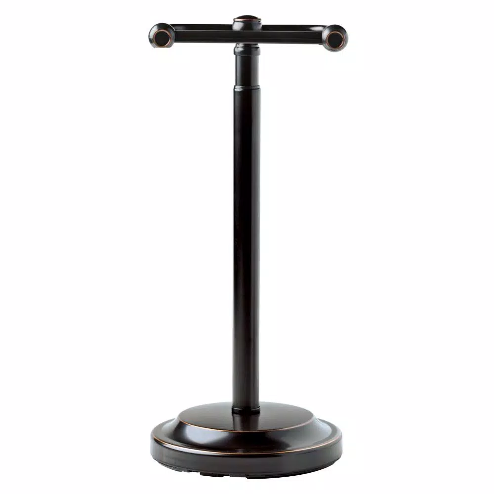 Delta Porter Telescoping Pivoting Freestanding Toilet Paper Holder, Oil Rubbed Bronze