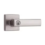 Kwikset Vedani Satin Nickel Square Exterior Entry Door Lever with SmartKey Security thumbnail 1