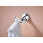 MOEN Jansen Chrome Screw-In Robe and Towel Hook, 2-Hook Design thumbnail 3