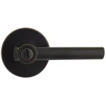 Defiant Highland Aged Bronze Privacy Door Lever with Round Rose thumbnail 8