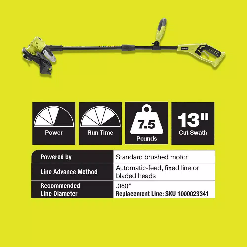 RYOBI ONE+ 18V Cordless Lithium-Ion String Trimmer and Edger (Tool Only)
