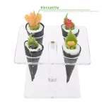Mind Reader Clear Acrylic 4-Slot Food Display Stand - Square Ice Cream Cone & Sushi Roll Serving Tray thumbnail 4