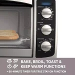 BLACK+DECKER 1500W 6-Slice Stainless Steel Convection Toaster Oven with Broiler Pan thumbnail 8