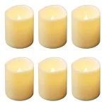 LUMABASE LED Amber Battery Operated Mini Pillar Candles, Set of 6, Flameless Flickering Lights thumbnail 1