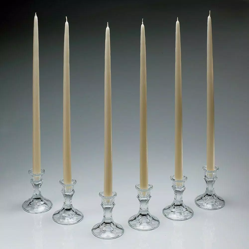 Light In The Dark Shop A Candle 18 in. Ivory Taper Candles, Set of 12 - Dripless & Clean Burning