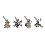 Haute Decor Antique Brass MantleClip Stocking Holder Set with Holiday Icons, 4-Pack thumbnail 1