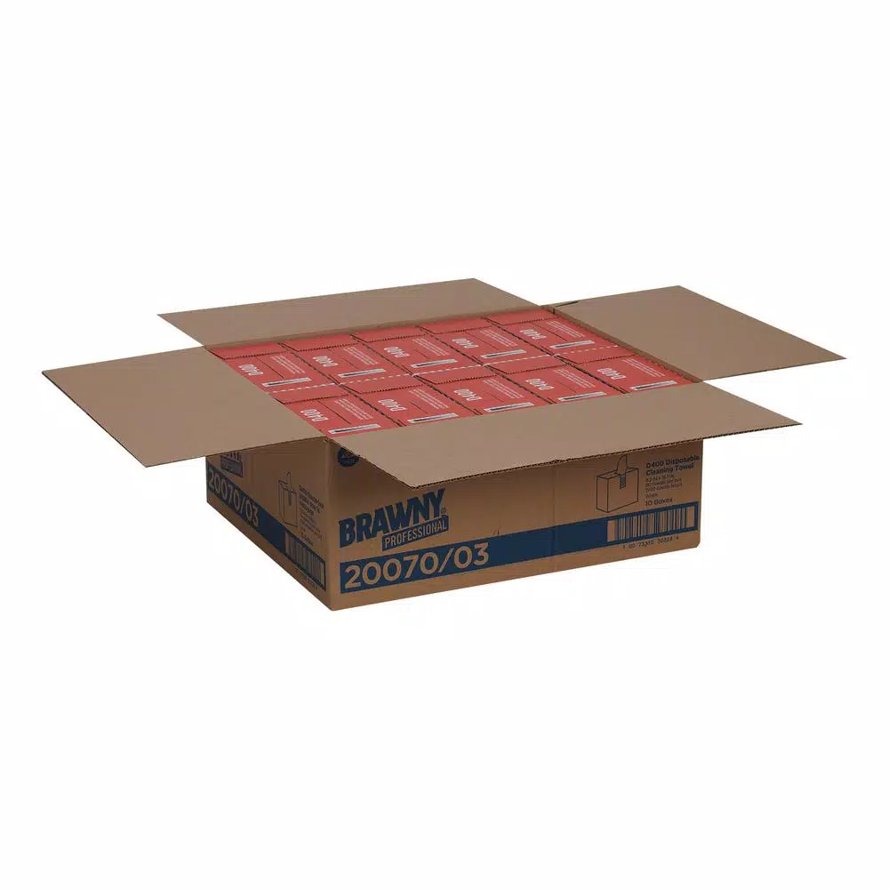 Georgia-Pacific D400 White Disposable Cleaning Wipes, Double Crepe, 90-Count Tall Box
