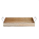 Mind Reader Copper Plated Galvanized Steel Rectangular Serving Tray with Handles, Brown thumbnail 1
