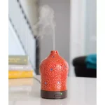 Airome Lotus Ultrasonic Essential Oil Diffuser, 9.3 in, Red/Orange Ceramic thumbnail 3
