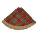 VHC Brands Robert Barn Red & Forest Green Rustic Plaid Christmas Tree Skirt, 21 in. thumbnail 3