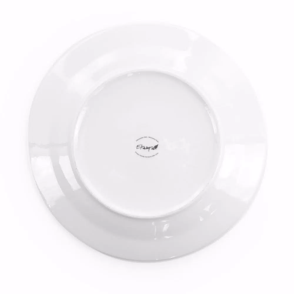 Elama Carey 18-Piece White Porcelain Dinnerware Set, Service for 4
