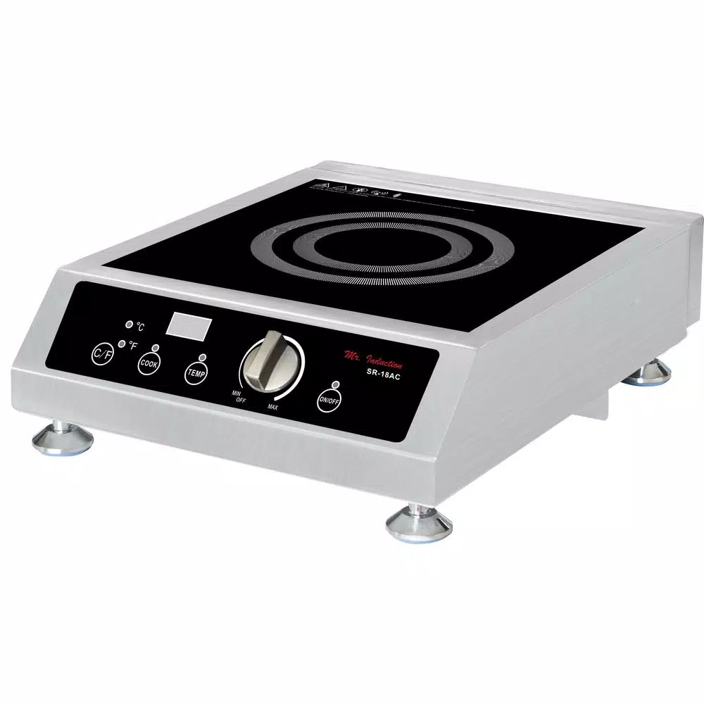 SPT 1800W Commercial Countertop Induction Cooktop - Black Stainless Steel