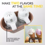 Nostalgia 4 Qt. Double Flavor Ice Cream Maker, Brown Countertop Electric Machine thumbnail 6