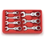 GEARWRENCH SAE Stubby Flex Head Combination Ratcheting Wrench Set, 7-Piece thumbnail 1