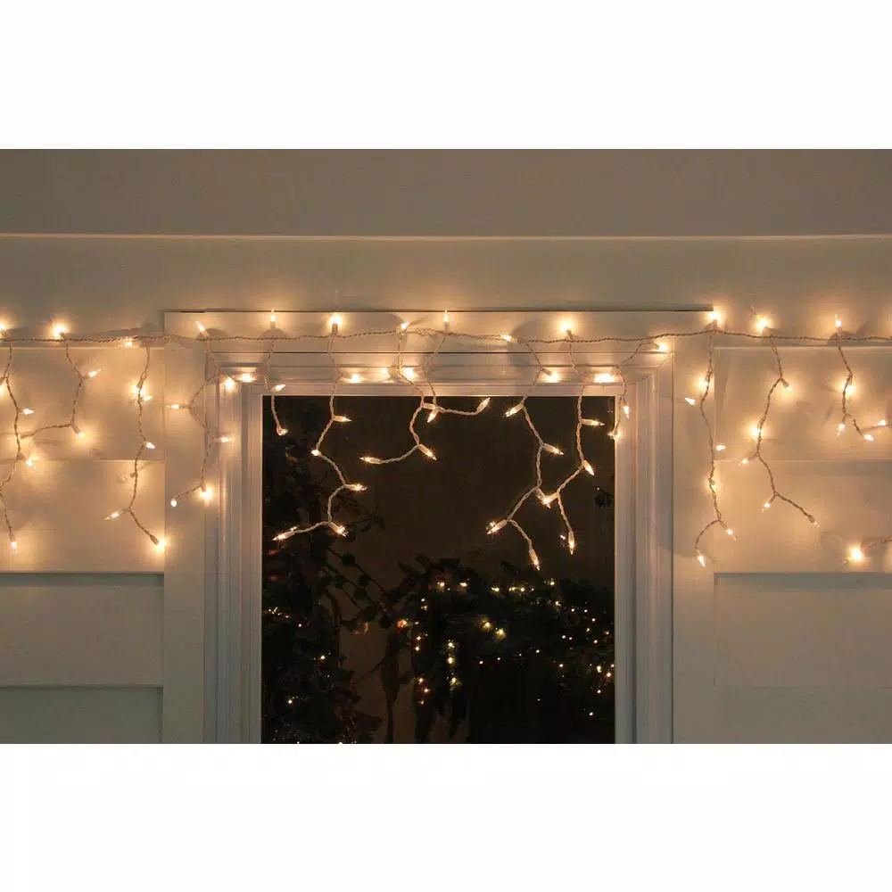 Northlight 150-Light Clear Mini Icicle Lights with White Wire, 10 ft.
