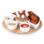 Legacy Symphony Ceramic and Bamboo Appetizer Serving Set with 3 Dip Bowls and 6 Picks thumbnail 4