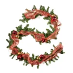 Noble House 9 ft. Pre-Lit Noble Fir Artificial Christmas Garland with Warm White LED Lights, Red and Gold Ornaments thumbnail 2