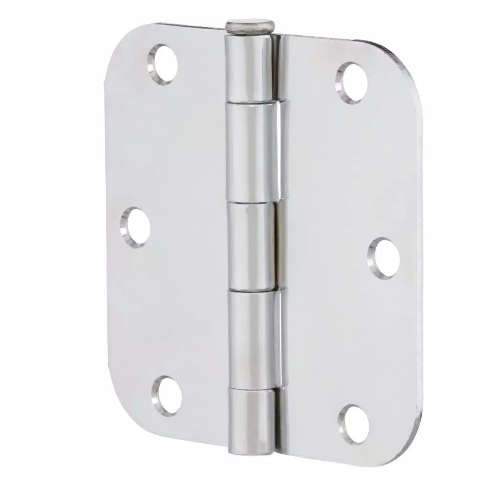 Everbilt 3.5 in. Chrome Steel Butt Door Hinge with 5/8 in. Radius