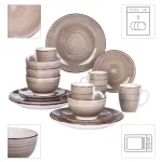 vancasso Bella 16-Piece Porcelain Dinnerware Set, Vintage Creme Beige Service for 4 thumbnail 3