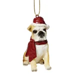 Design Toscano Bulldog Holiday Dog Ornament Sculpture, Hand-Painted Resin thumbnail 1