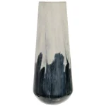 StyleCraft Azure Metal Table Vase - Transitional Blue and White Cylinder Decor thumbnail 1