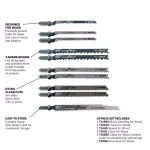 Bosch T-Shank Jigsaw Blade Assortment Set for Wood, 10-Pack thumbnail 2