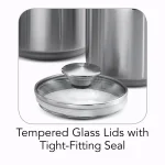 Tramontina Gourmet 4-Piece 18/10 Stainless Steel Canister Set with Tempered Glass Lids thumbnail 2