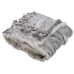 LR Resources Linework 50 in. x 60 in. Gray and Natural Abstract Tufted Cotton Throw Blanket thumbnail 4