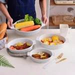 MALACASA 4-Piece White Oval Porcelain Bakeware Set, Ceramic Baking Dish Set for Oven and Microwave thumbnail 3