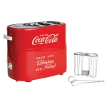 Nostalgia Coca-Cola Retro 2-Slice Hot Dog and Bun Toaster with Crumb Tray thumbnail 1