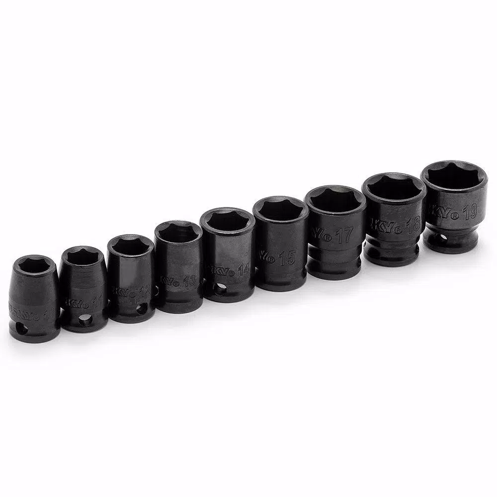 Husky 3/8 in. Drive Metric Impact Socket Set, 9-Piece