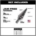 Milwaukee Black Oxide Step Drill Bit Set, 3-Piece Jam-Free Performance thumbnail 2