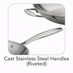 Tramontina Gourmet 12 in. Tri-Ply Clad Stainless Steel Frying Pan with Helper Handle thumbnail 3