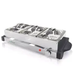 NutriChef 21.9 in. Stainless Steel 3-Plate Electric Buffet Server Food Warming Tray thumbnail 1