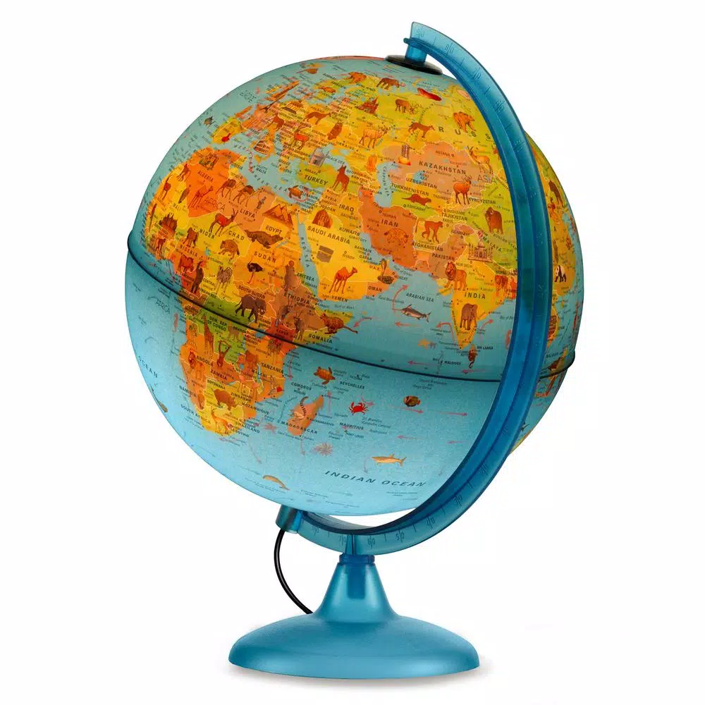 Waypoint Geographic Safari Explorer Blue Oceans Animals Illuminated Desktop Globe for Kids